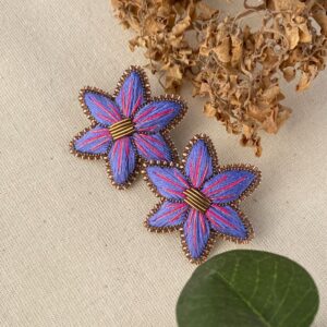 Aros Loi azul y fucsia