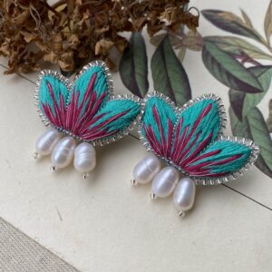 Aros Lali turquesa y Burdeo